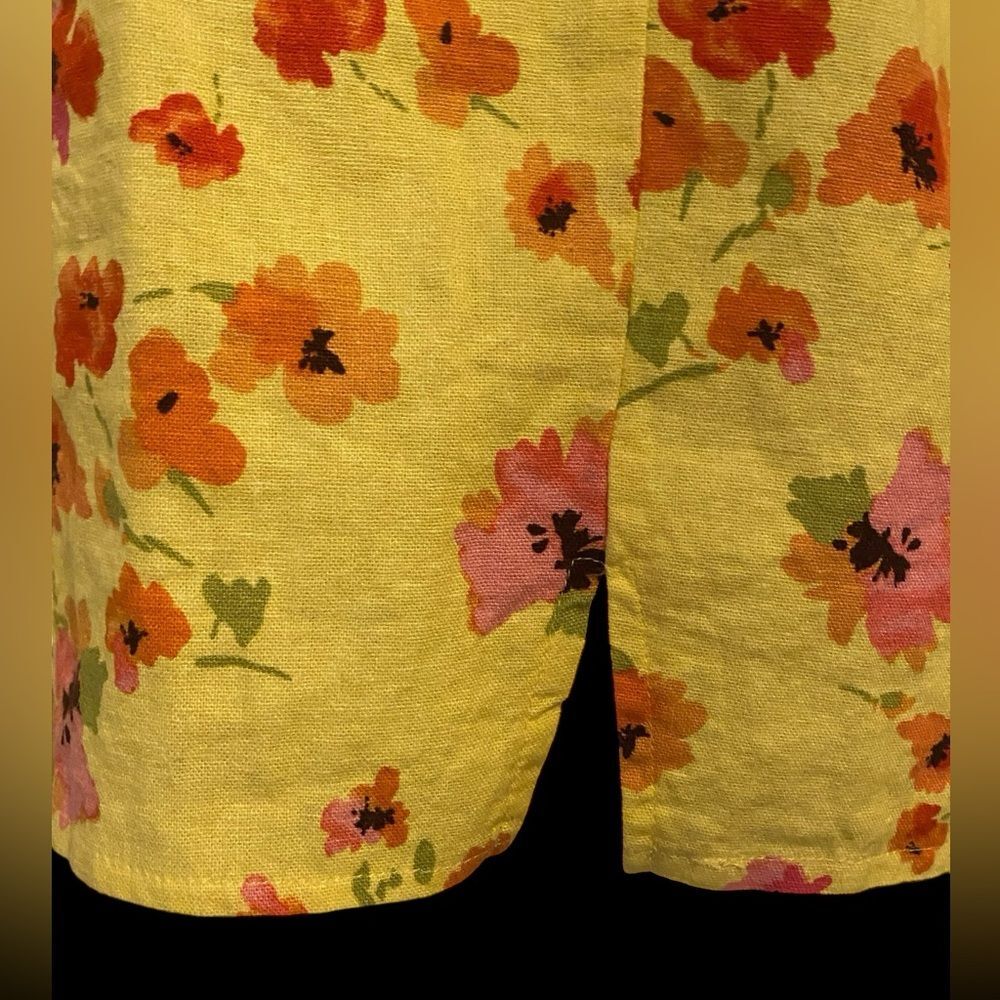 Juniors sundress Floral Ruched Linen Floral Print Dress Adj. Straps NWOT XXS - Picture 8 of 12